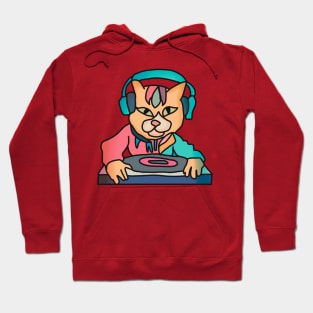 Street Retro Cat with Headphones | Funny Hoodie